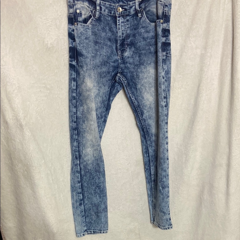 Men's Blue Acid Wash Jeans